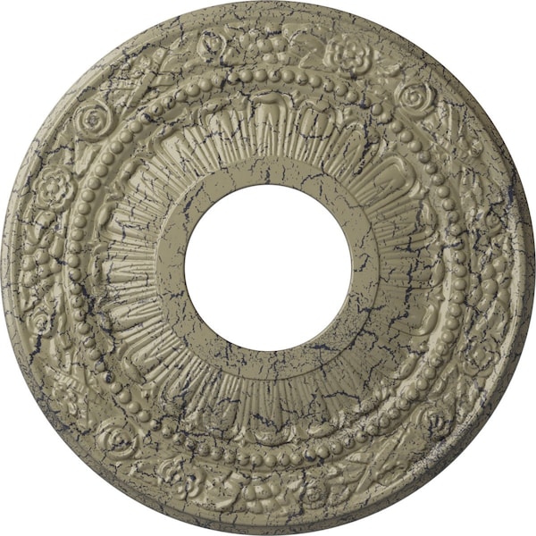 Ekena Millwork Nadia Ceiling Medallion (Canopies up to 4 7/8"), 12 1/8"OD x 3 5/8"ID x 7/8"P, Castle Stone Crackle CM12NACSC - main